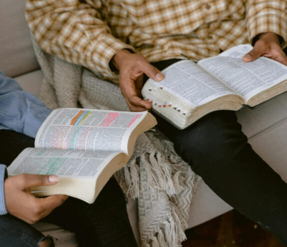 reading bible at Calvary Chapel Padova, Italy