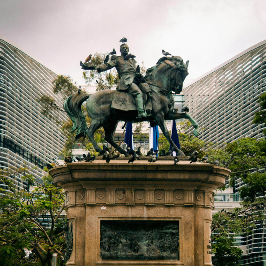 Statue at Plaza Gerardo Barrios in San Salvador